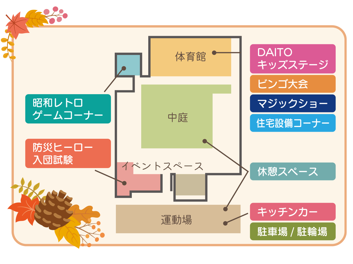 ふじもと秋祭り～地域に笑顔と防災を～ 秋祭りフロアマップ